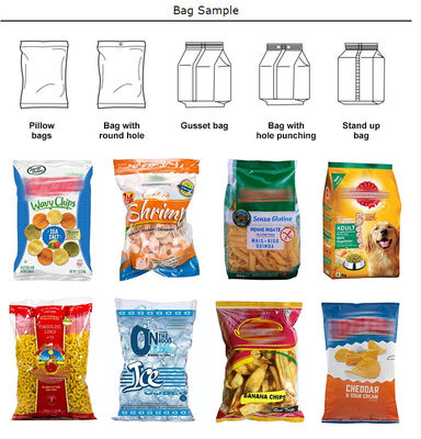 Popcorn Potato Chips Nuts Packing Machine With Nitrogen