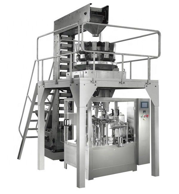 8 Stations Multihead Weigher Nitrogen Packing Machine For Snacks